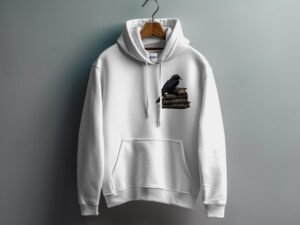 Raven perched upon ancient tomes Dark Academia aesthetic art hoodie - 7