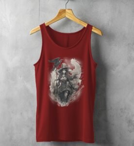 raven witch elegant darkness magical forest t-shirt design, variation 3