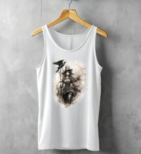 raven witch elegant darkness magical forest t-shirt design, variation 4