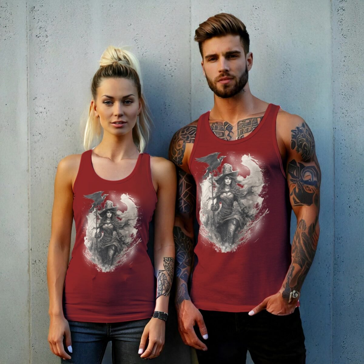 raven witch elegant darkness magical forest t-shirt design, variation 8