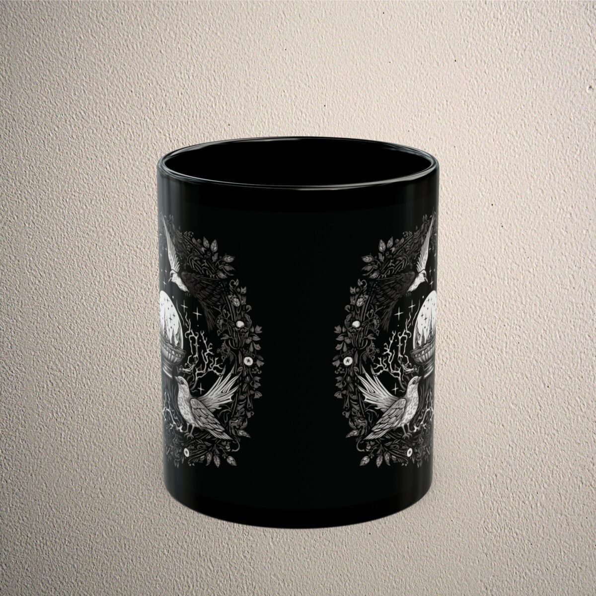Ravens and crystal ball divination dark cottagecore witchcraft inspired Mug - 2