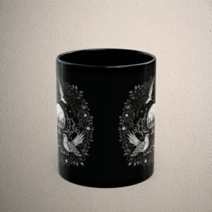 Ravens and crystal ball divination dark cottagecore witchcraft inspired Mug - 2