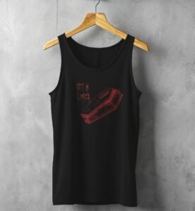 red coffin loser cool emo goth scene tank design, variation 1