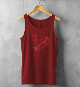 red coffin loser cool emo goth scene tank design, variation 3