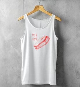 red coffin loser cool emo goth scene tank design, variation 4