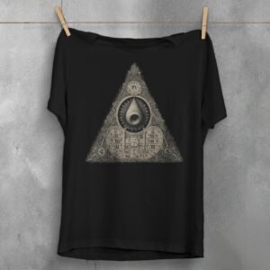 sacred viking triangle symbol illuminating ancient wisdom gothic t-shirt design, variation 1