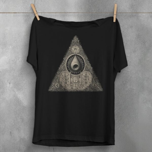 sacred viking triangle symbol illuminating ancient wisdom gothic t-shirt design, variation 1