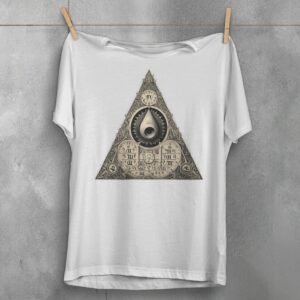 sacred viking triangle symbol illuminating ancient wisdom gothic t-shirt design, variation 2