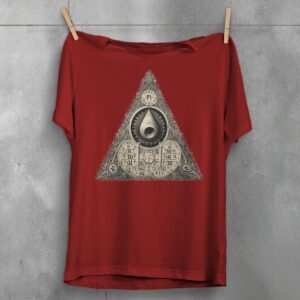 sacred viking triangle symbol illuminating ancient wisdom gothic t-shirt design, variation 4