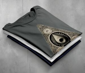 sacred viking triangle symbol illuminating ancient wisdom gothic t-shirt design, variation 7