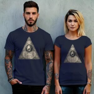 sacred viking triangle symbol illuminating ancient wisdom gothic t-shirt design, variation 8
