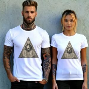 sacred viking triangle symbol illuminating ancient wisdom gothic t-shirt design, variation 9