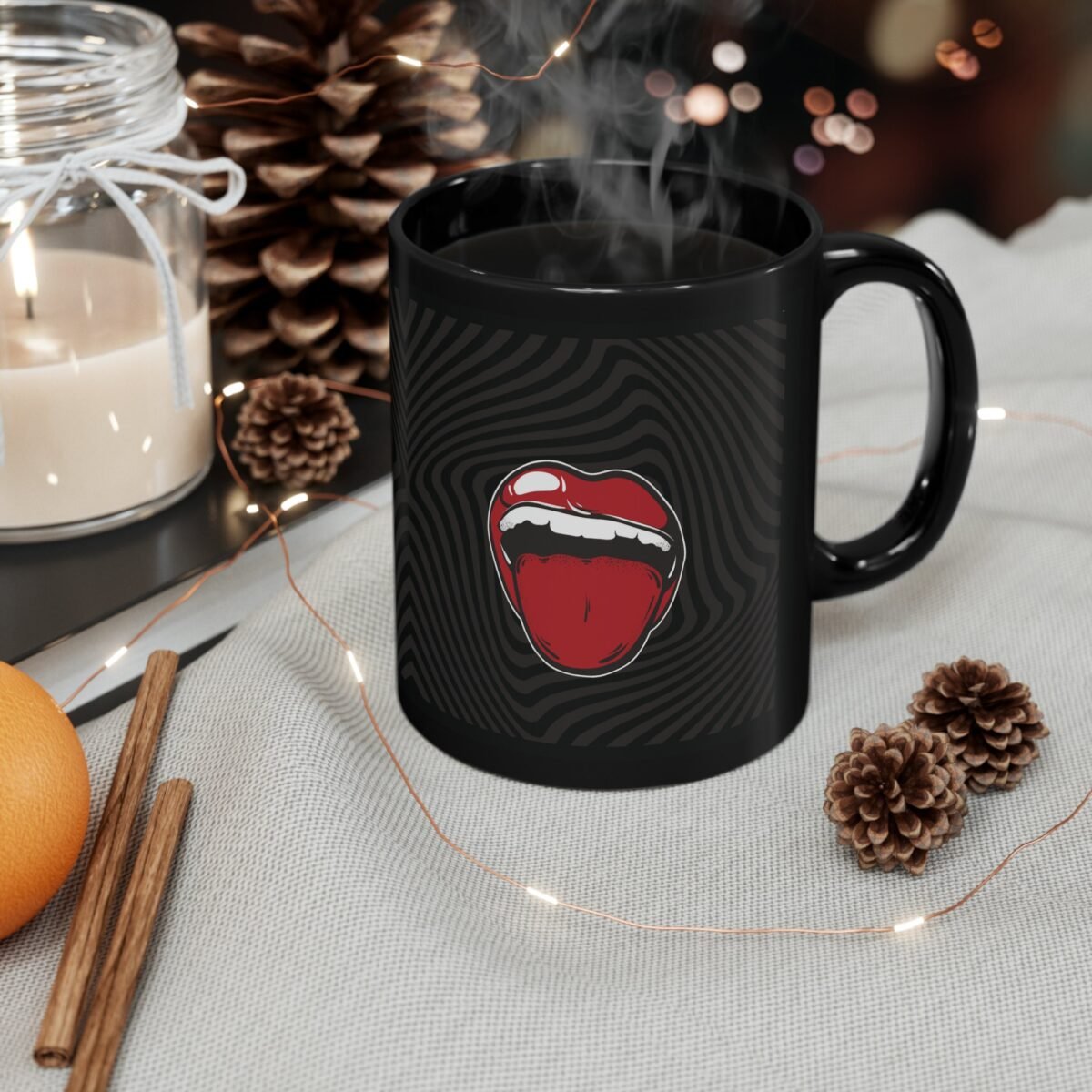 Sensual Delight On Wavy Illusion Dark Academia Occult Art Mug - 6