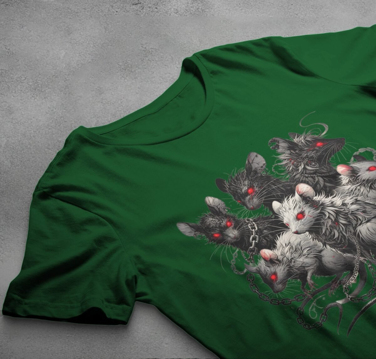 shadow coven rats red eyes intrigue gothic pagan t-shirt design, variation 6