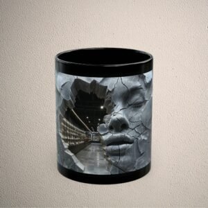 Shattered Reality Unveiled Modern Dark Aesthetic Art Piece Mug - 2
