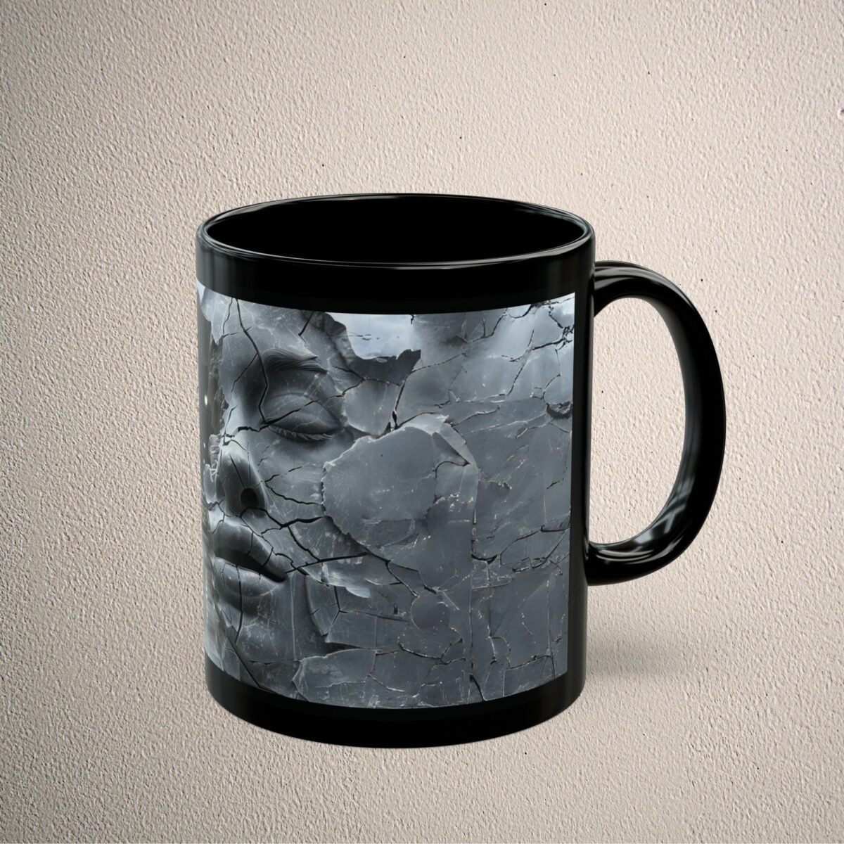 Shattered Reality Unveiled Modern Dark Aesthetic Art Piece Mug - 5