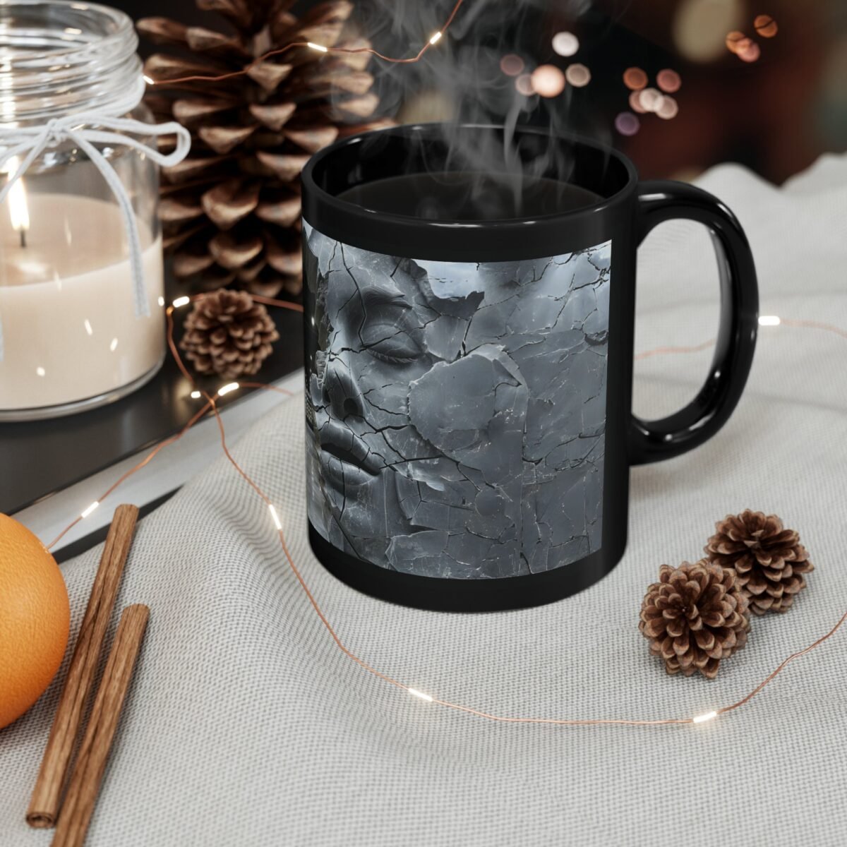 Shattered Reality Unveiled Modern Dark Aesthetic Art Piece Mug - 6
