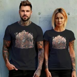 Skeleton band plays on in a beautiful rose garden T-shirt - 10