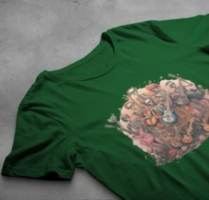 Skeleton band plays on in a beautiful rose garden T-shirt - 6