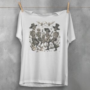 Skeleton band serenade after midnight skeleton gothic musician t-shirt - 2