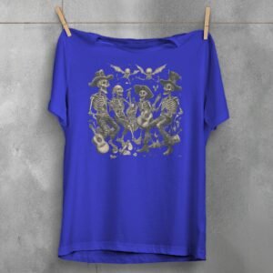 Skeleton band serenade after midnight skeleton gothic musician t-shirt - 3