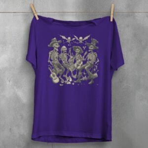 Skeleton band serenade after midnight skeleton gothic musician t-shirt - 5