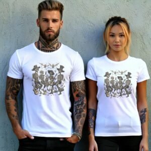 Skeleton band serenade after midnight skeleton gothic musician t-shirt - 9