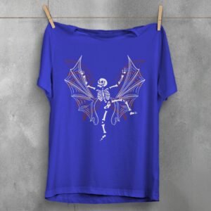 Skeleton with Bat Wings Gothic Style Death Art T-Shirt - 3