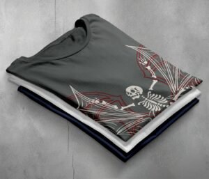 Skeleton with Bat Wings Gothic Style Death Art T-Shirt - 7