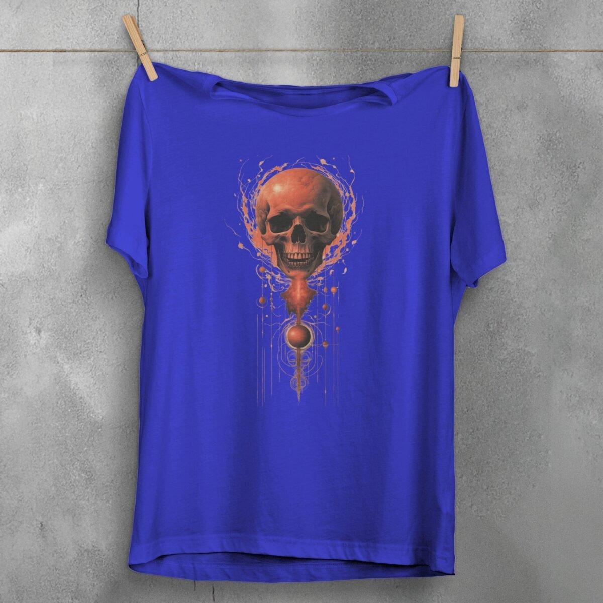 skeleton celestial sphere dark energy gothic themed artistic t-shirt design, variation 3