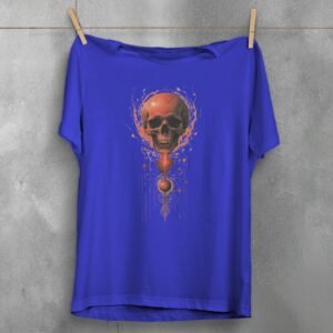 skeleton celestial sphere dark energy gothic themed artistic t-shirt design, variation 3