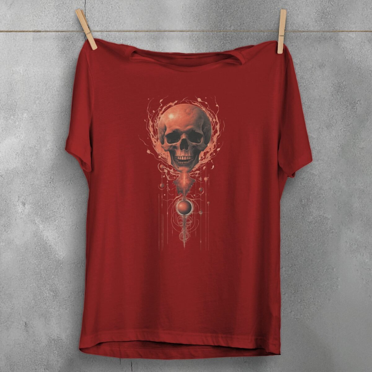 skeleton celestial sphere dark energy gothic themed artistic t-shirt design, variation 4