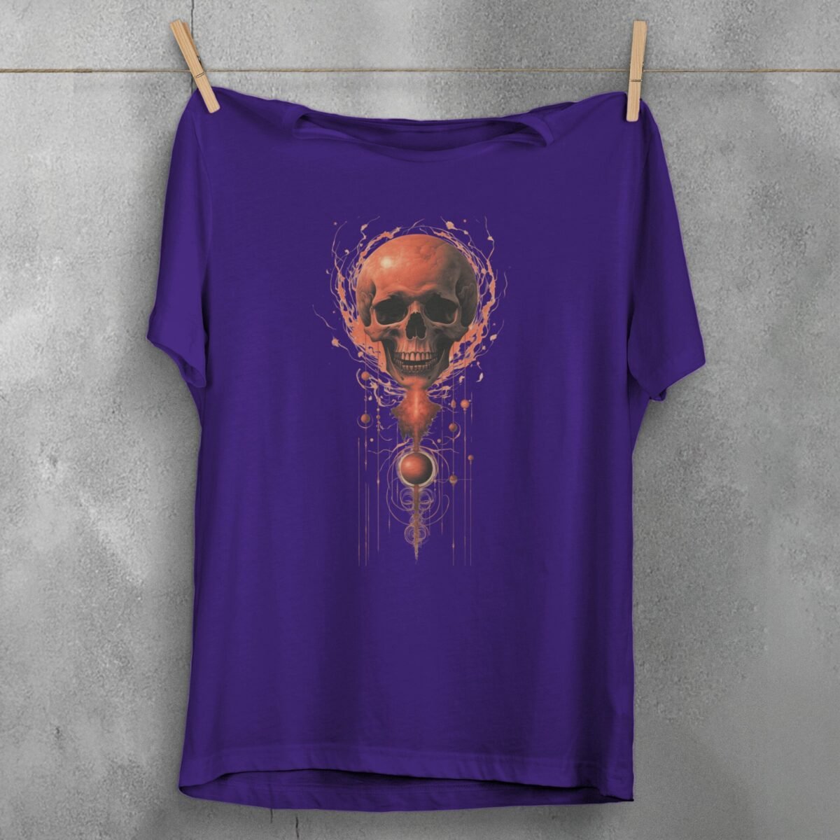 skeleton celestial sphere dark energy gothic themed artistic t-shirt design, variation 5