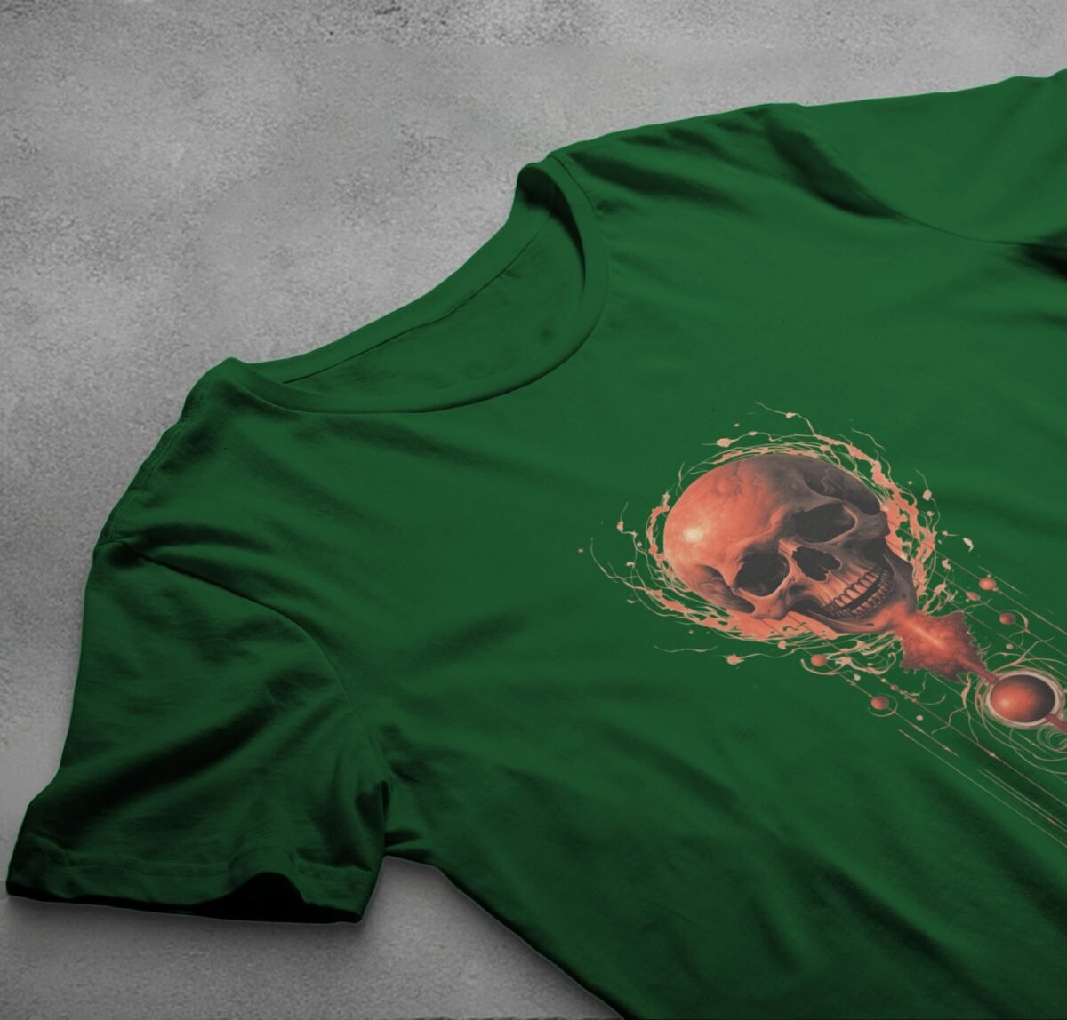 skeleton celestial sphere dark energy gothic themed artistic t-shirt design, variation 6