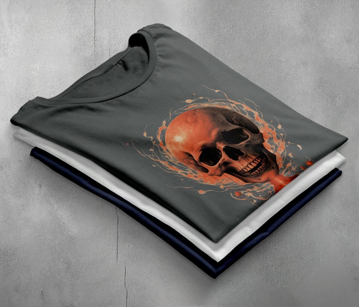 skeleton celestial sphere dark energy gothic themed artistic t-shirt design, variation 7