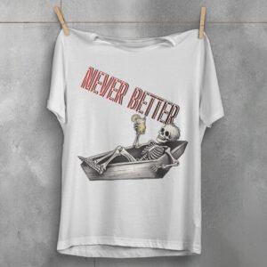 Skeleton chilling cocktail enjoying life after death relaxed mood t-shirt - 2