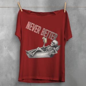 Skeleton chilling cocktail enjoying life after death relaxed mood t-shirt - 4