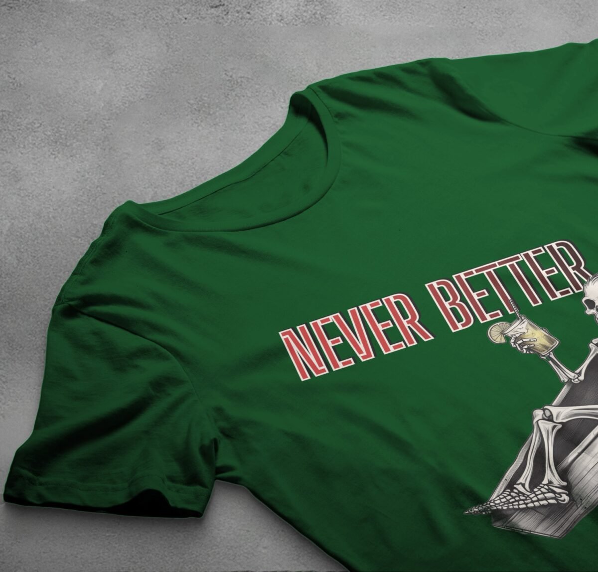 Skeleton chilling cocktail enjoying life after death relaxed mood t-shirt - 6