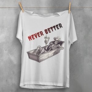 skeleton chilling coffin cocktail summer vibe t-shirt design, variation 2