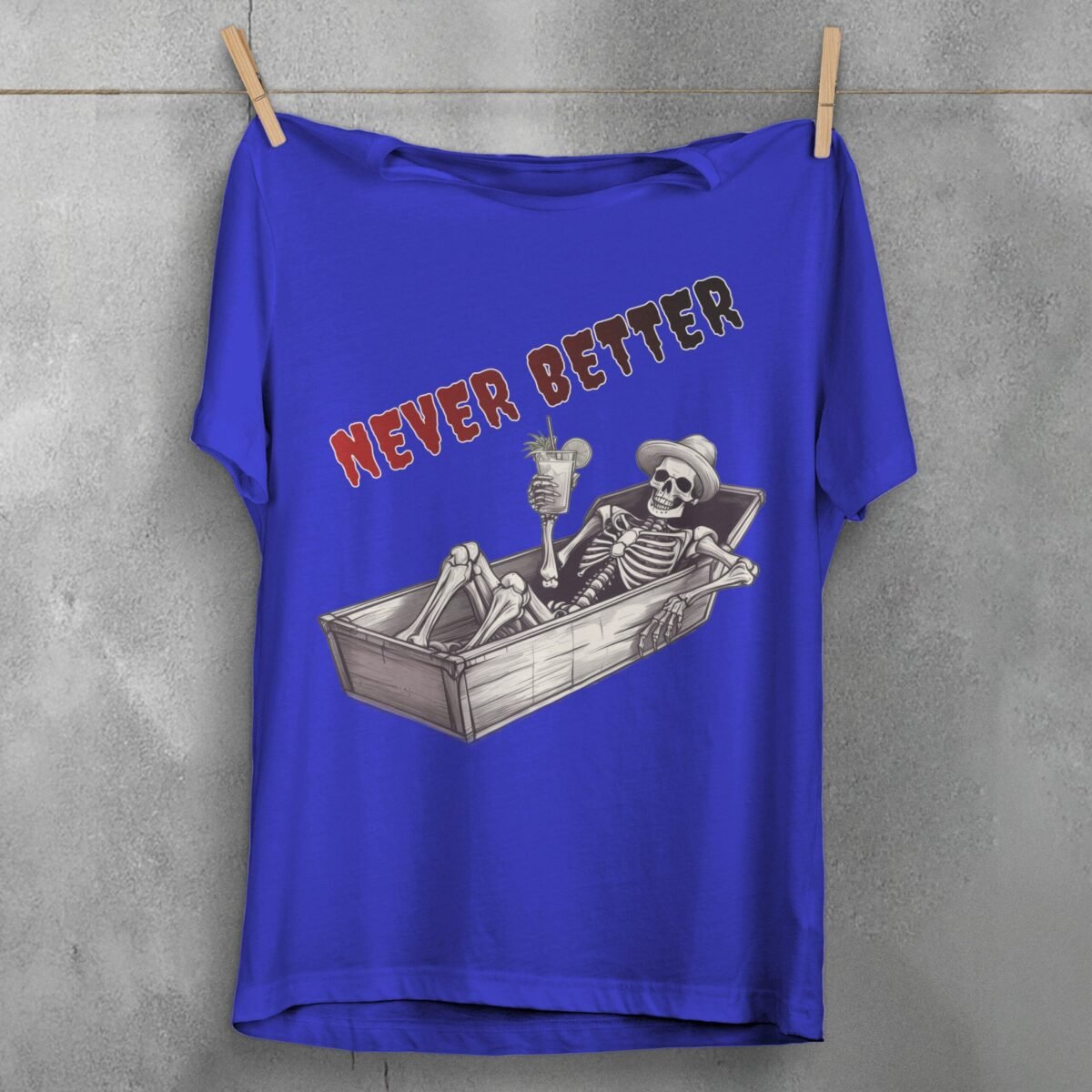 skeleton chilling coffin cocktail summer vibe t-shirt design, variation 3