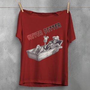 skeleton chilling coffin cocktail summer vibe t-shirt design, variation 4