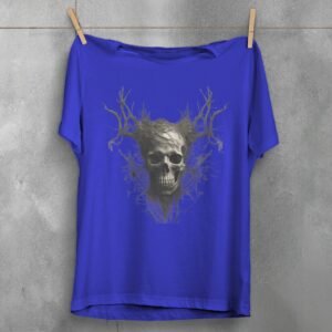 Skeleton emerging nature dark forest style graphic design t-shirt - 3