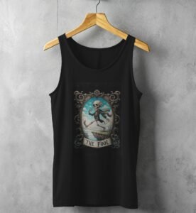 skeleton fool tarot card innocent soul artistic design tank top design, variation 1