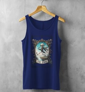 skeleton fool tarot card innocent soul artistic design tank top design, variation 2