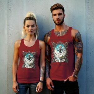 skeleton fool tarot card innocent soul artistic design tank top design, variation 8