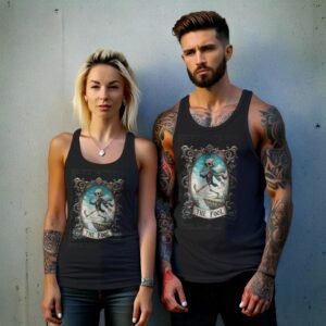 skeleton fool tarot card innocent soul artistic design tank top design, variation 9