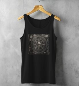 skeleton grim stars mystical navigation vintage grimoire design tank design, variation 1