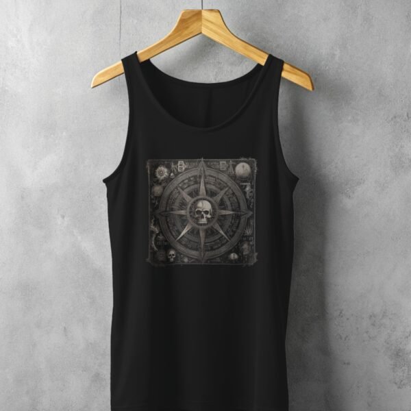 skeleton grim stars mystical navigation vintage grimoire design tank design, variation 1