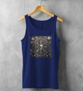 skeleton grim stars mystical navigation vintage grimoire design tank design, variation 2