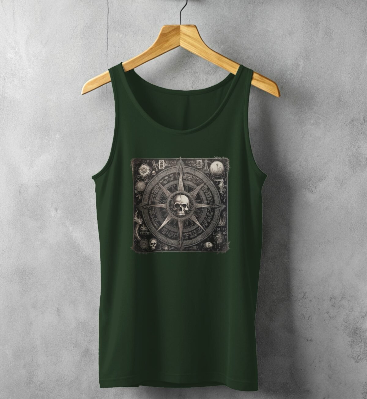 skeleton grim stars mystical navigation vintage grimoire design tank design, variation 5